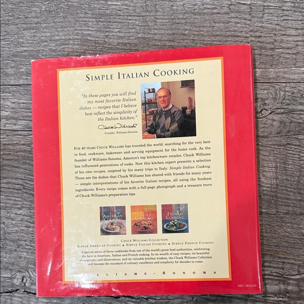 Williams Sonoma Simple Italian Cooking Cookbook - Orange and Red Cover